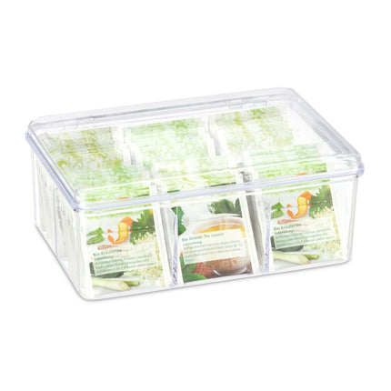 Transparente Teebox mit 6 Fächern