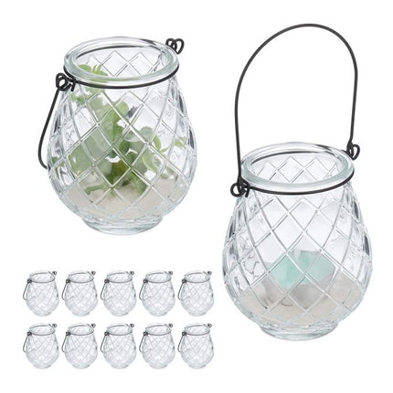 Transparentes Windlicht 12er Set