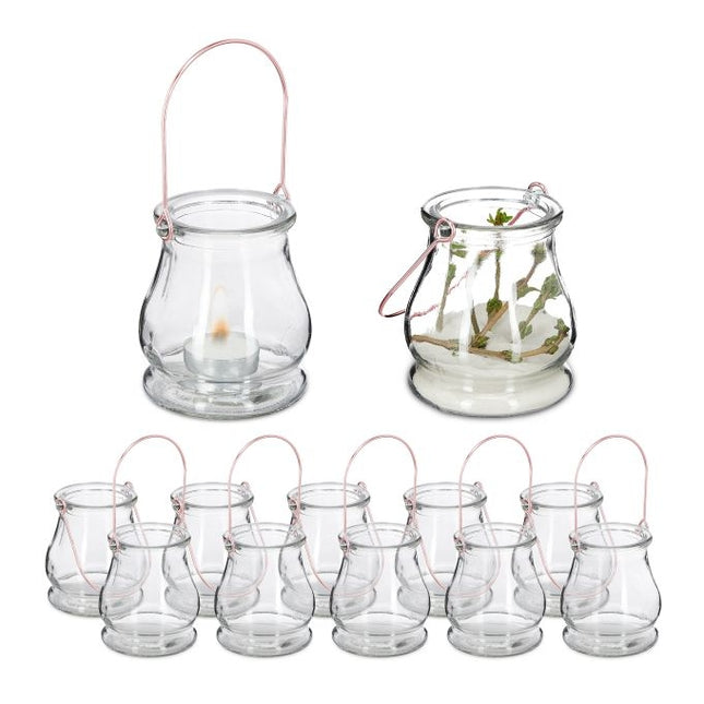 Transparentes Windlicht 12er Set