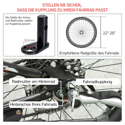 Rot-schwarzer Fahrradlastenanhänger, Transport-Stauraum