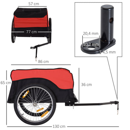 Rot-schwarzer Fahrradlastenanhänger, Transport-Stauraum