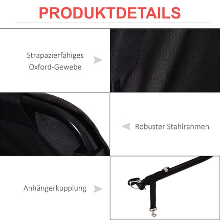 Rot-schwarzer Fahrradlastenanhänger, Transport-Stauraum