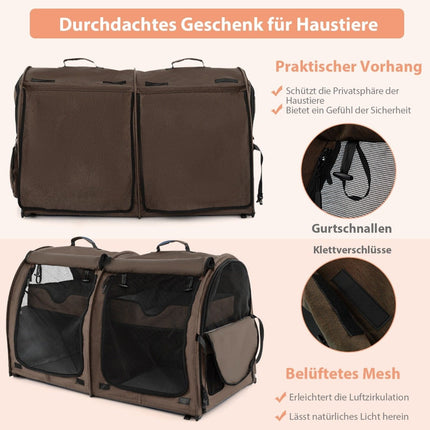 Transport bag with removable hammocks & mattress & cat litter box brown