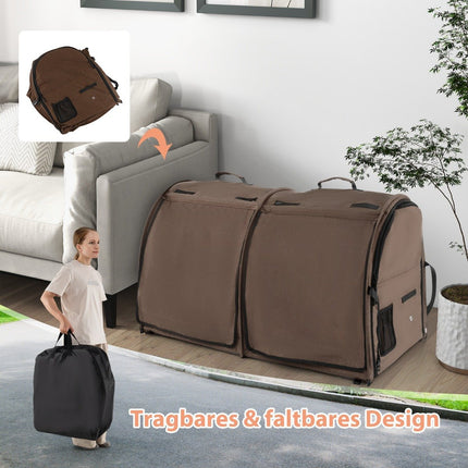 Transport bag with removable hammocks & mattress & cat litter box brown