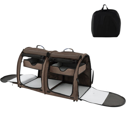 Transport bag with removable hammocks & mattress & cat litter box brown