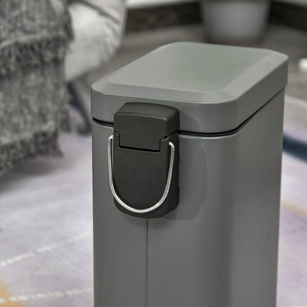 Mülleimer Treteimer 5L mit Deckel und Inneneimer, Grau