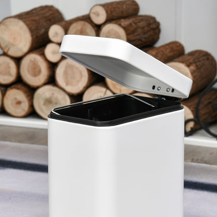 5L white metal pedal container with inner container for office