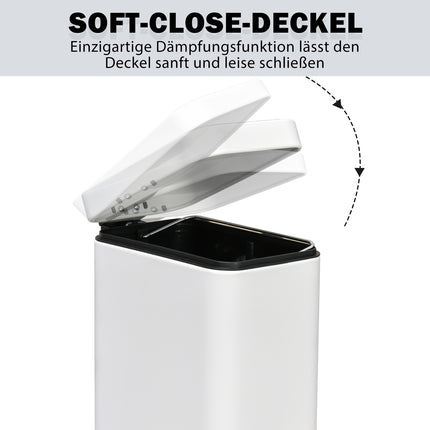 5L white metal pedal container with inner container for office