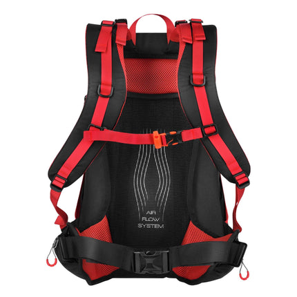 Reiserucksack 35L, Rot – Belüftet, Regenhülle