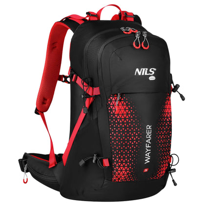 Reiserucksack 35L, Rot – Belüftet, Regenhülle