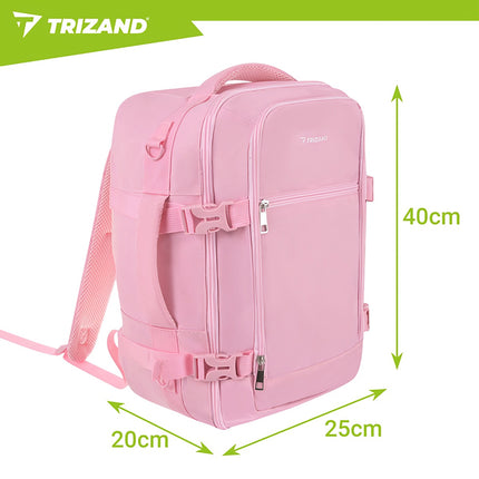 Travel Backpack 40x25x20cm Pink, Lightweight Cabin Bag