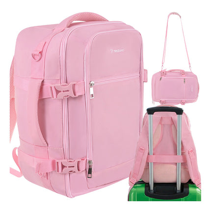 Travel Backpack 40x25x20cm Pink, Lightweight Cabin Bag