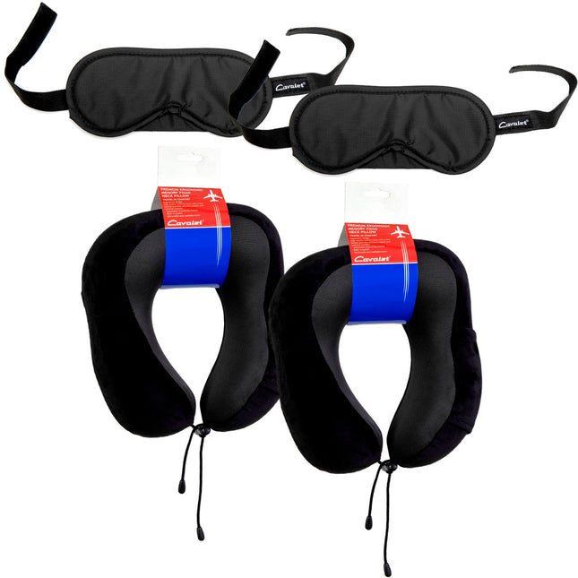 Reiseset mit 2 Nackenkissen und 2 Schlafmasken