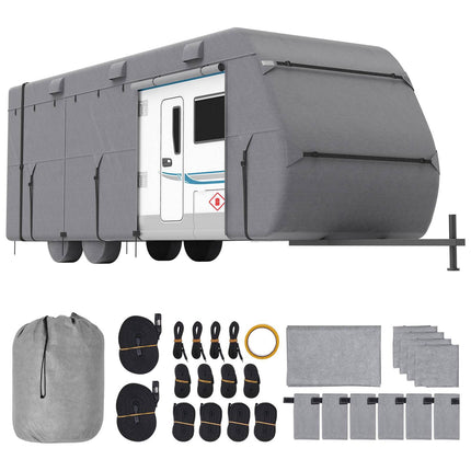 Travel Trailer RV Cover, 20-22 ft, 4-Layer Top, 4 Tire Covers