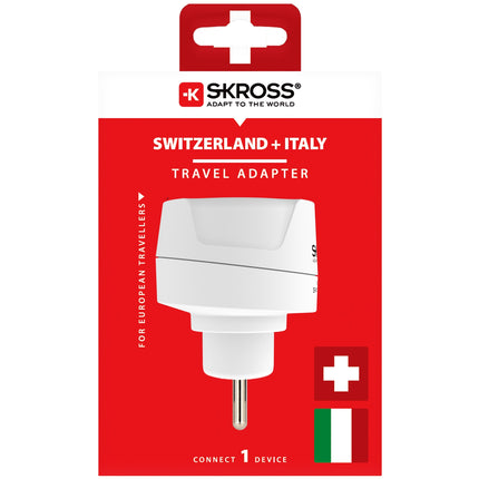 Reiseadapter Europa nach Schweiz/Italien/Brasilien Geerdet