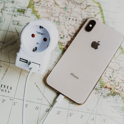Reiseadapter Europa nach USA etc. 2xUSB-A 12W Geerdet
