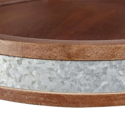 Tablett aus Mangoholz mit Metallkante