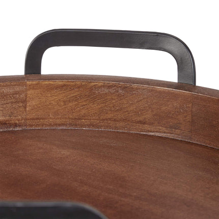 Tablett aus Mangoholz mit Metallkante
