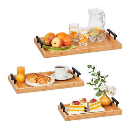 Trays in bamboo - set of 3