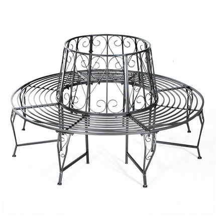 Garden bench in metal 360°, round 160 cm
