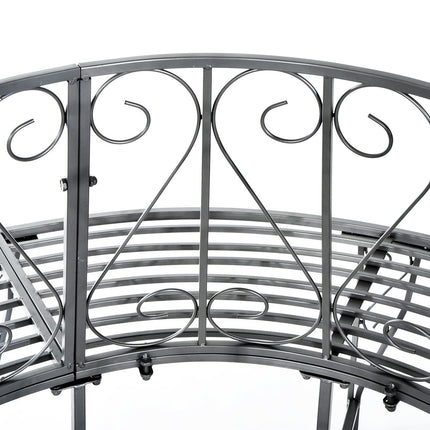 Garden bench in metal 360°, round 160 cm