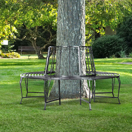 Garden bench in metal 360°, round 160 cm