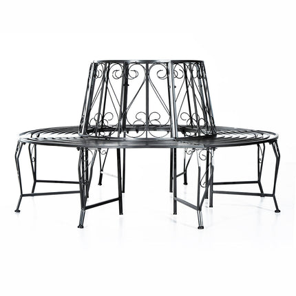 Garden bench in metal 360°, round 160 cm