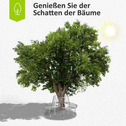 Garden bench in metal 360°, round 160 cm