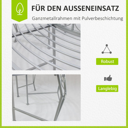 Garden bench in metal 360°, round 160 cm