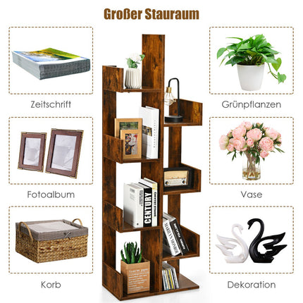 Tree Bookshelf with 8 Shelves, 50 x 25 x 145 cm