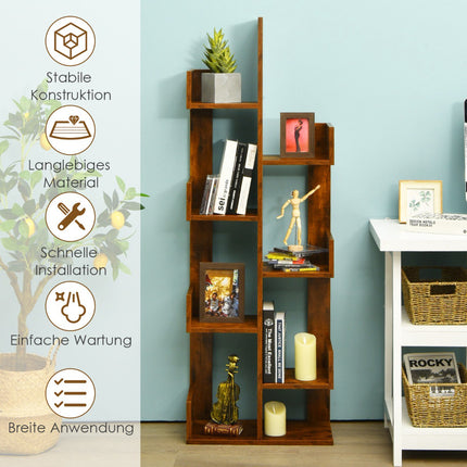 Tree Bookshelf with 8 Shelves, 50 x 25 x 145 cm