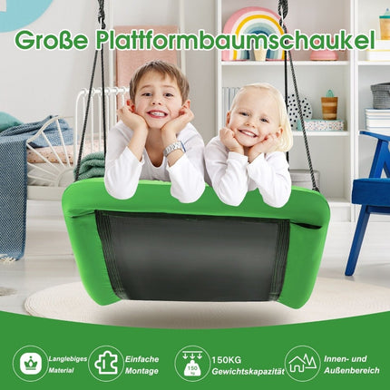Baumschaukel Outdoorschaukel aus Oxford-Stoff Gartenschaukel 83 x 155 cm Grün