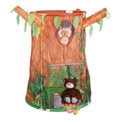 Tree trunk play tent