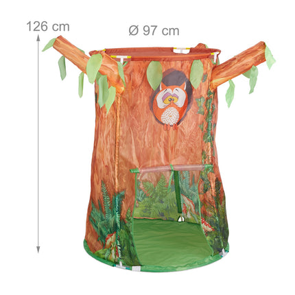 Tree trunk play tent