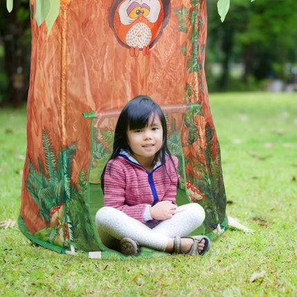 Tree trunk play tent