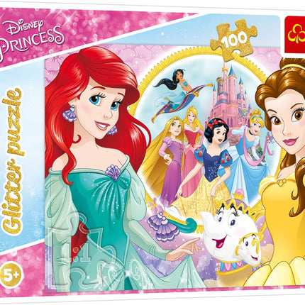 Trefl Disney Princess Glitter Puzzle, 100 Pcs