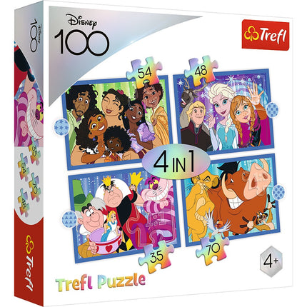 Trefl Disney Puzzle 4-in-1 Set Disney 100, 35 48 54 70 Teile
