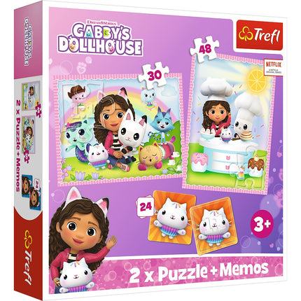 Trefl Gabby's Dollhouse Puzzle-Set mit Memo-Karten
