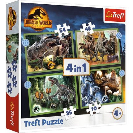 Trefl Jurassic World Puzzle 4 In 1 Set 35 48 54 70 Teile