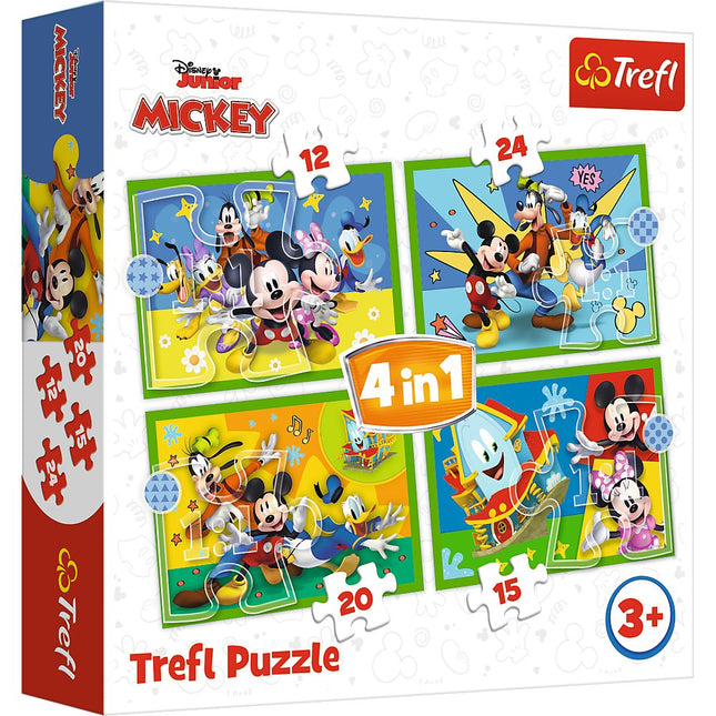 Trefl Mickey Mouse Puzzle 4 In 1 Set 12 15 20 24 Teile