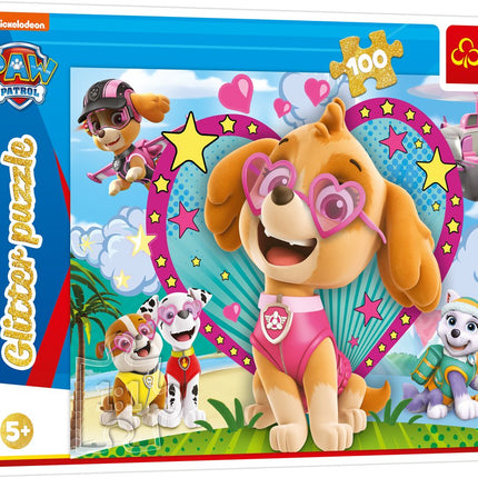 Trefl Paw Patrol Glitzer-Puzzle Paw Patrol, 100 Teile