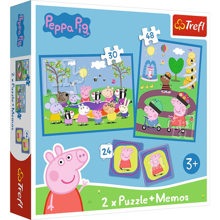 Trefl Peppa Wutz Puzzle-Set mit Memo-Karten