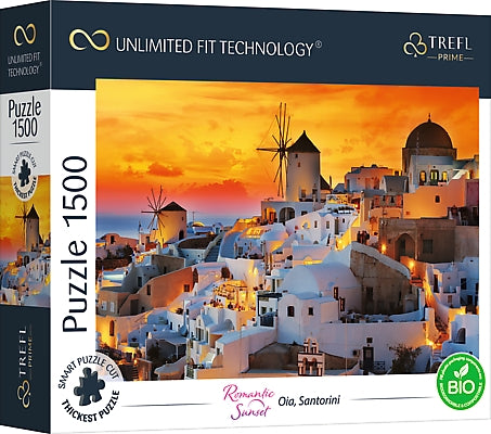 Trefl Prime Puzzle Romantischer Sonnenuntergang Santorini, 1500 Teile
