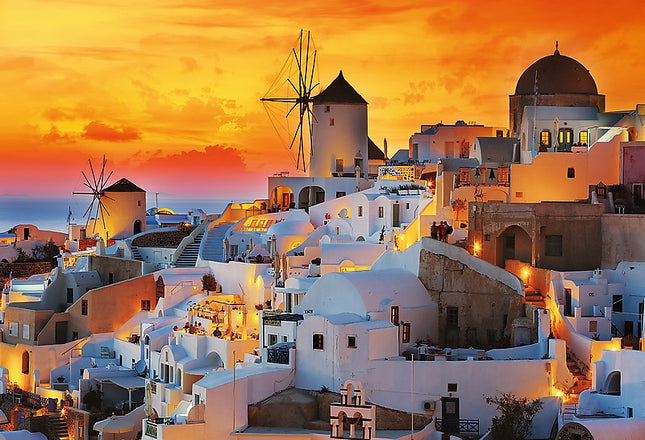 Trefl Prime Puzzle Romantischer Sonnenuntergang Santorini, 1500 Teile