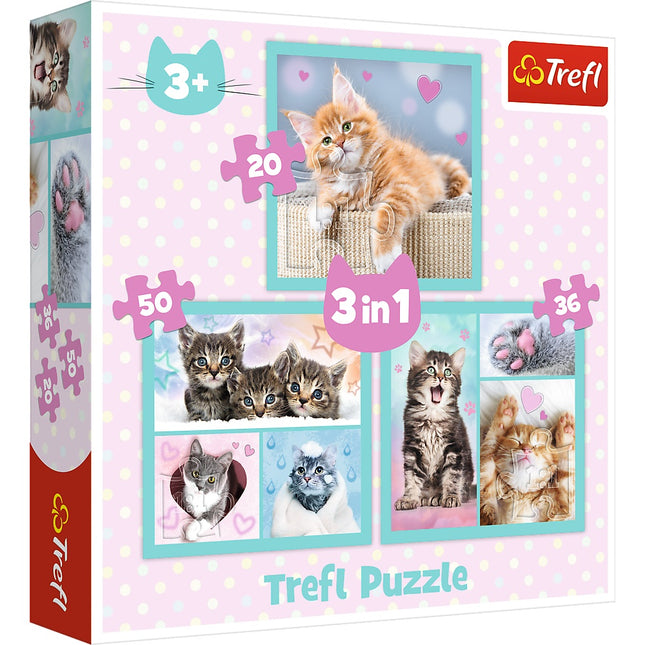 Trefl Puzzle 3-in-1 Set Kätzchen