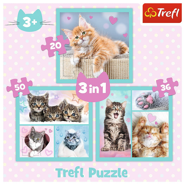 Trefl Puzzle 3-in-1 Set Kätzchen