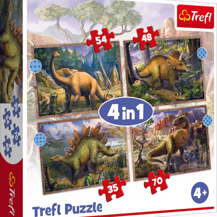 Trefl Puzzle 4 In 1 Set Dinosaurs