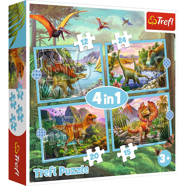 Trefl Puzzle Dinosaurier 4 In 1 Set 12 15 20 24 Teile
