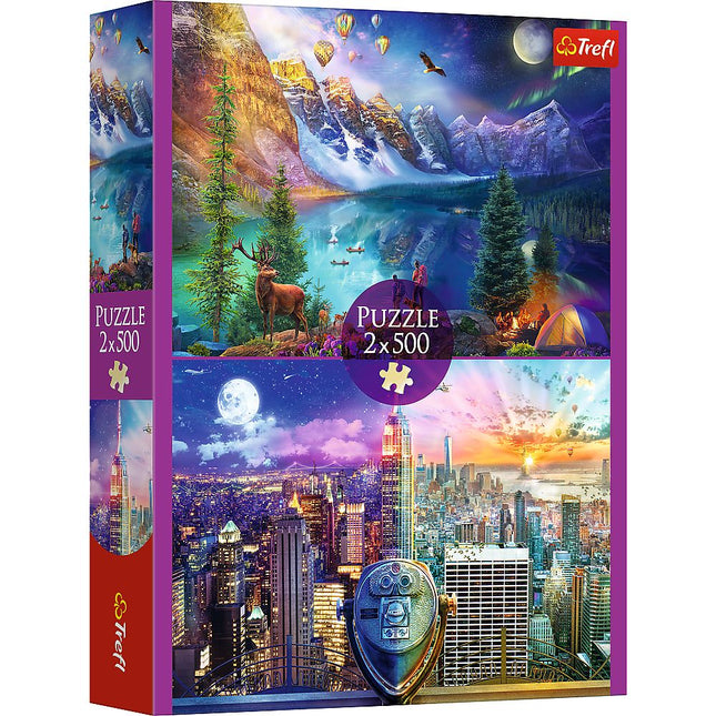 Trefl Puzzle Set American Tour, 2X500 Teile