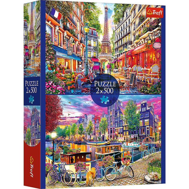 Trefl Puzzle-Set Europäische Hauptstädte, 2X500 Teile